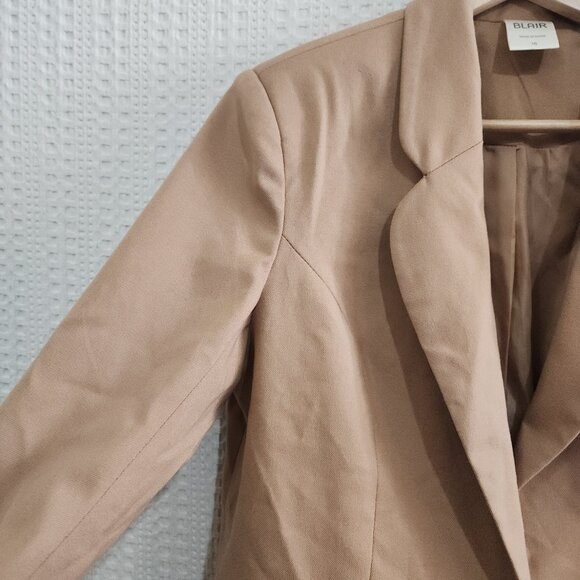 Vintage Blair Women's Tan One Button Blazer Jacket Size 10 - Picture 8 of 13